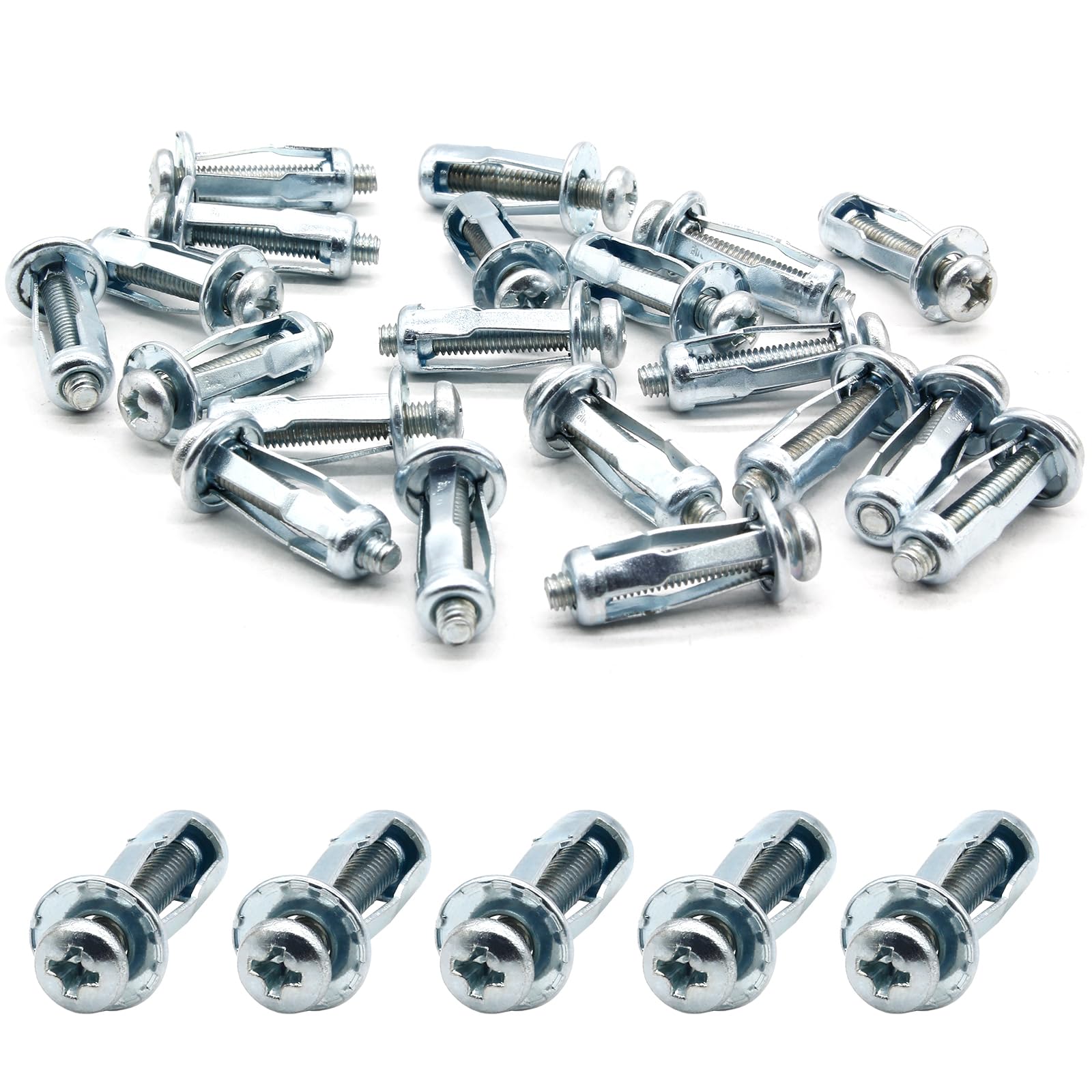 Hordion 20 Pcs M4 x 20 Jack Nuts Petal Nuts, Fixing Nut Car Metal